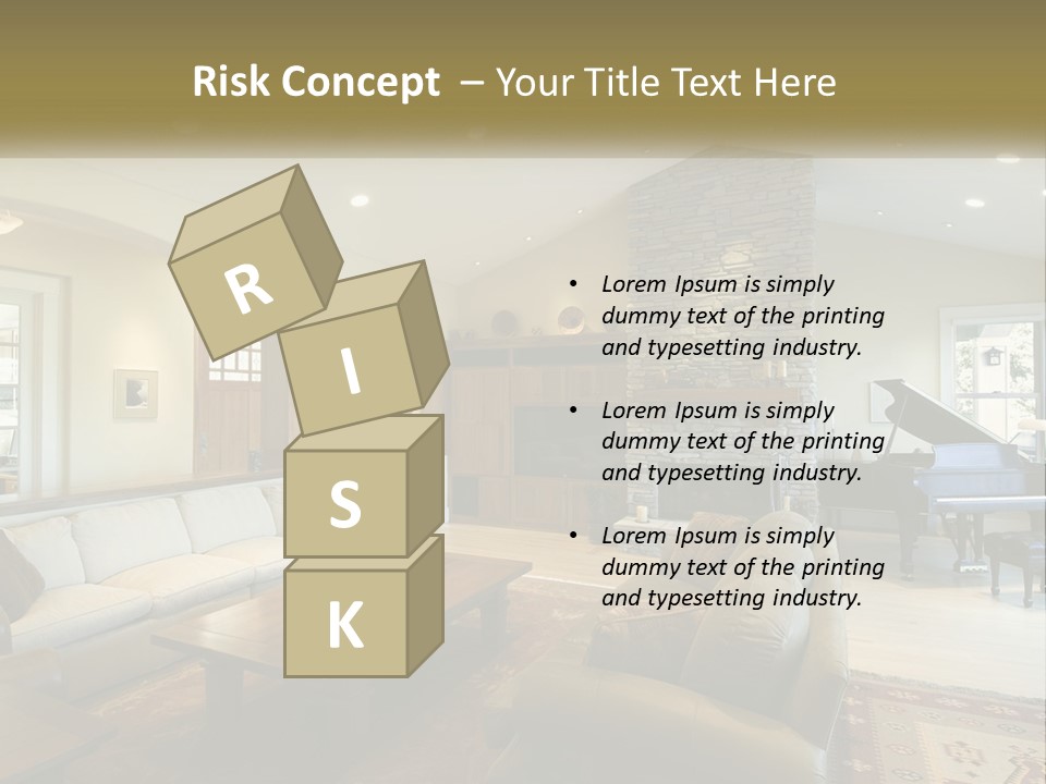 A Living Room Filled With Furniture And A Piano PowerPoint Template