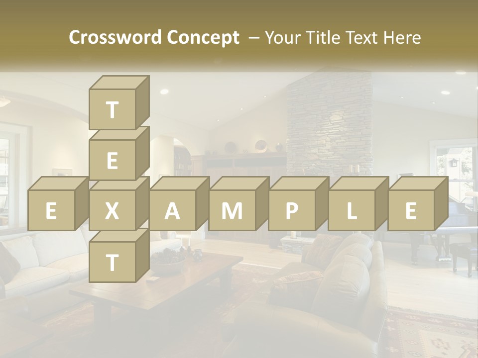 A Living Room Filled With Furniture And A Piano PowerPoint Template