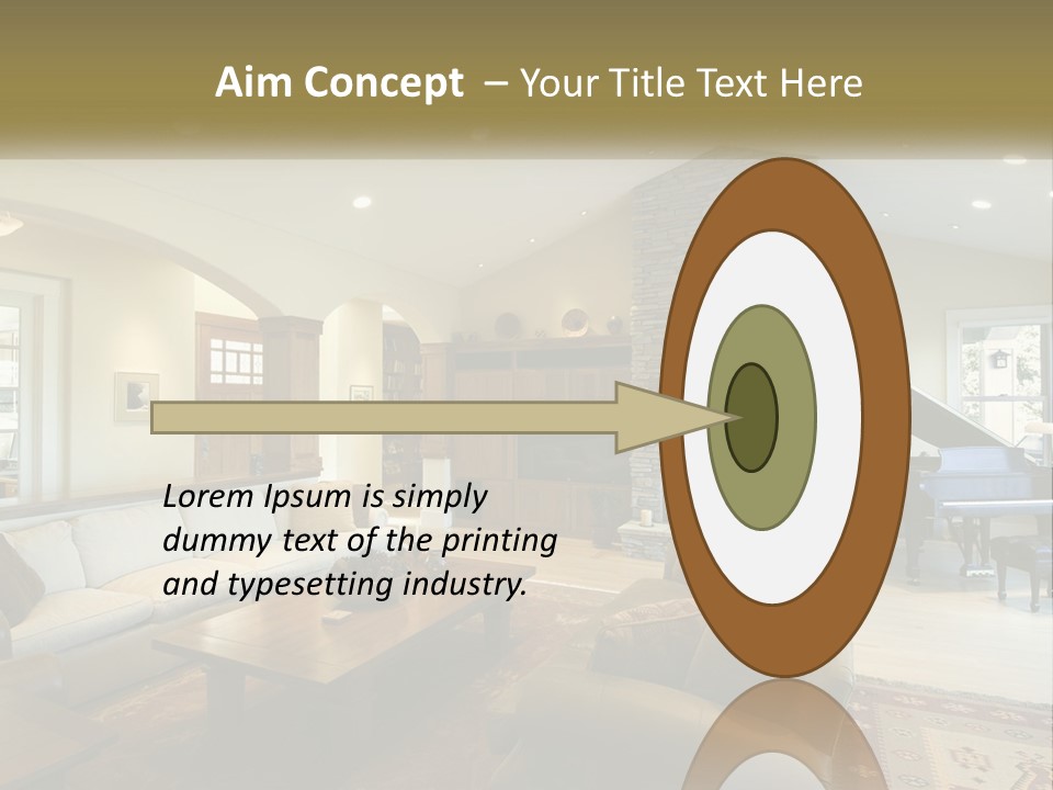 A Living Room Filled With Furniture And A Piano PowerPoint Template