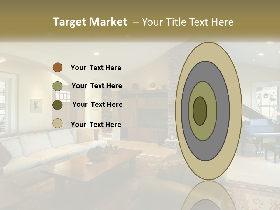 A Living Room Filled With Furniture And A Piano PowerPoint Template