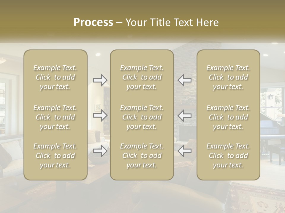 A Living Room Filled With Furniture And A Piano PowerPoint Template