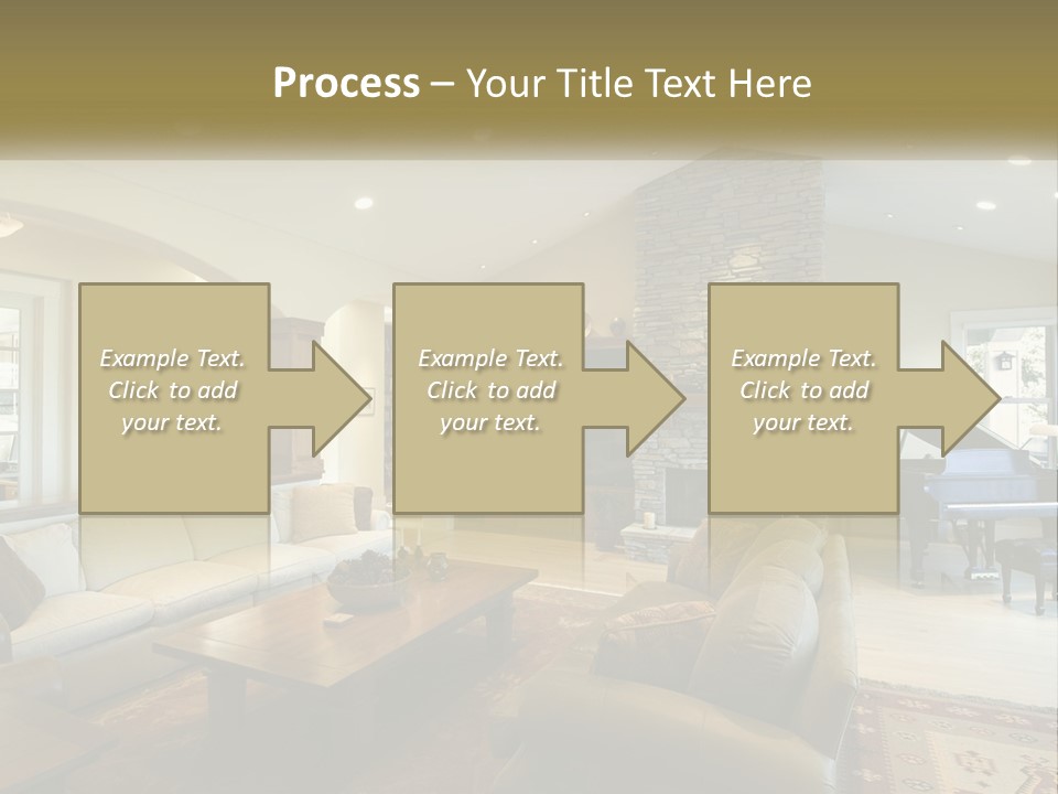 A Living Room Filled With Furniture And A Piano PowerPoint Template