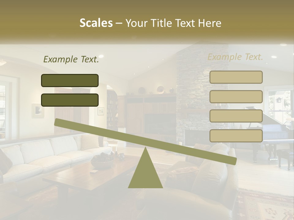 A Living Room Filled With Furniture And A Piano PowerPoint Template