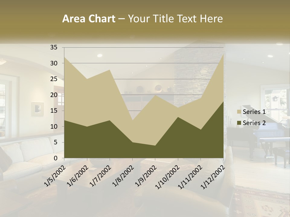 A Living Room Filled With Furniture And A Piano PowerPoint Template