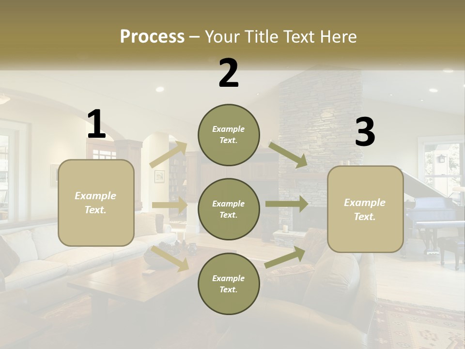 A Living Room Filled With Furniture And A Piano PowerPoint Template