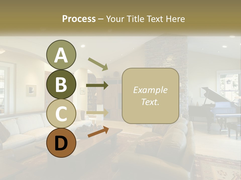 A Living Room Filled With Furniture And A Piano PowerPoint Template