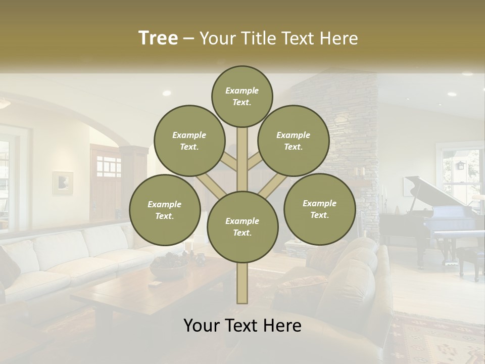 A Living Room Filled With Furniture And A Piano PowerPoint Template