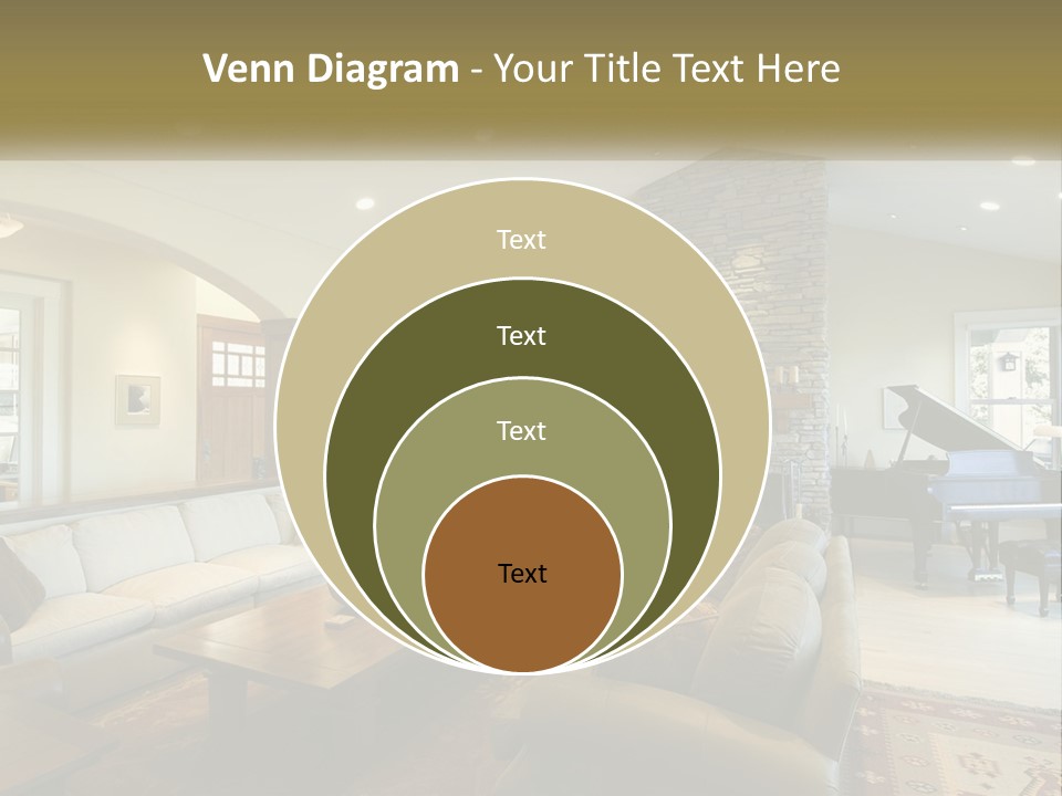 A Living Room Filled With Furniture And A Piano PowerPoint Template