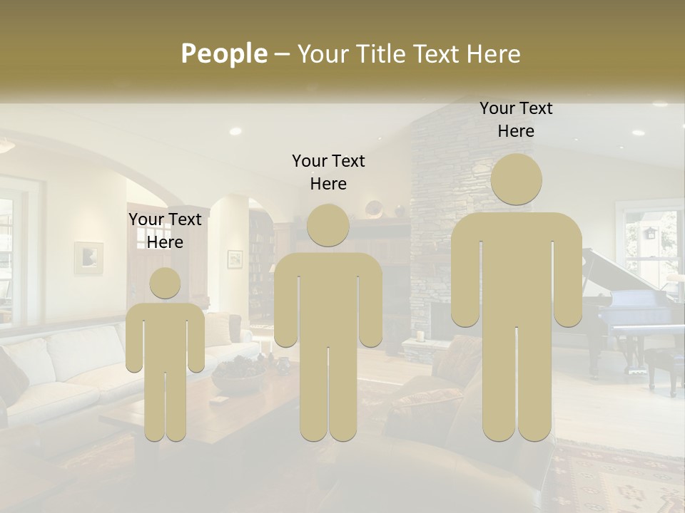 A Living Room Filled With Furniture And A Piano PowerPoint Template