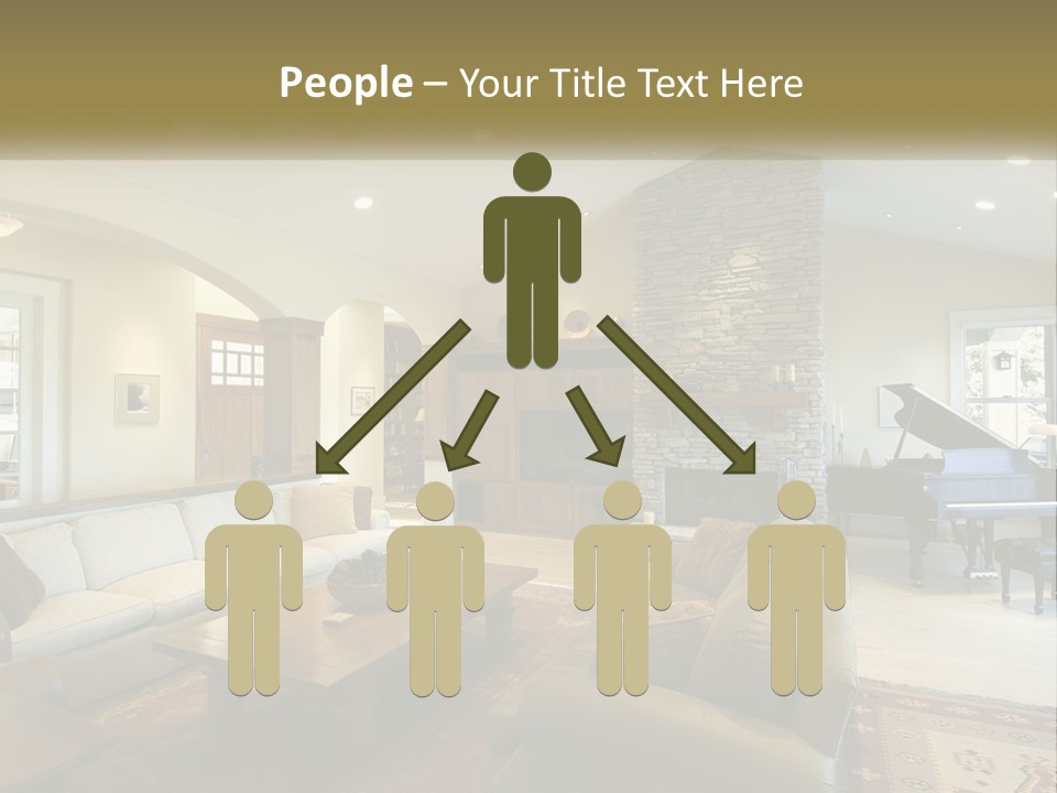 A Living Room Filled With Furniture And A Piano PowerPoint Template