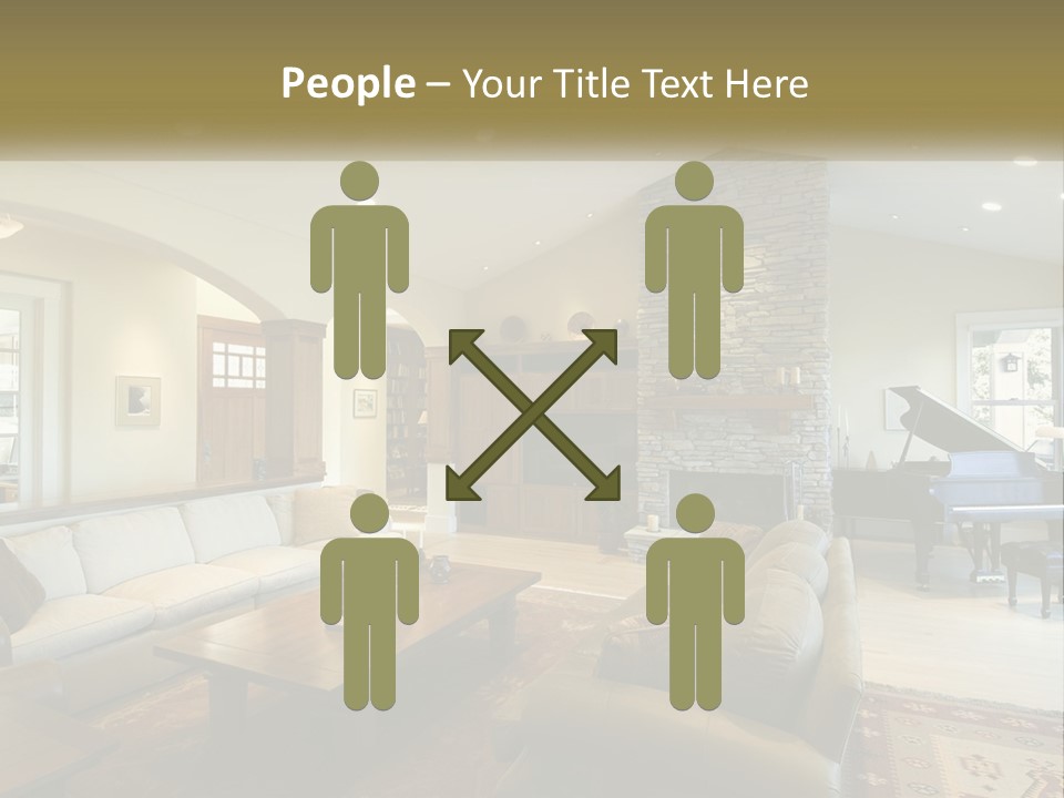 A Living Room Filled With Furniture And A Piano PowerPoint Template