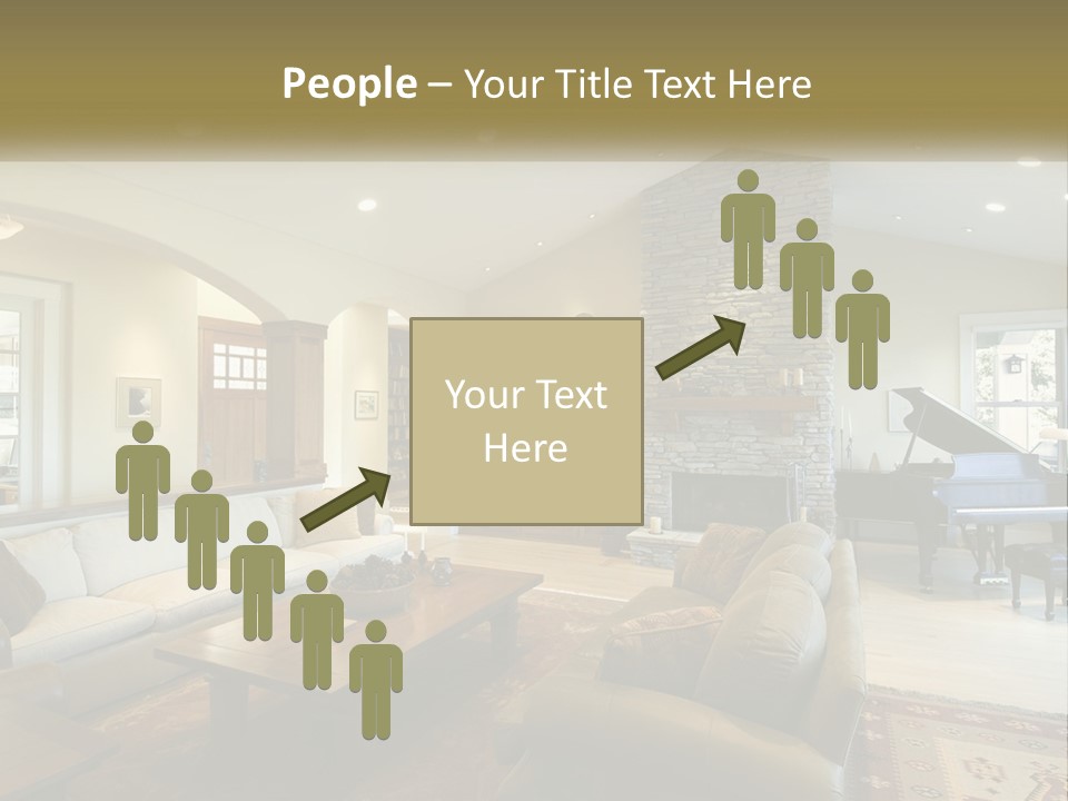 A Living Room Filled With Furniture And A Piano PowerPoint Template