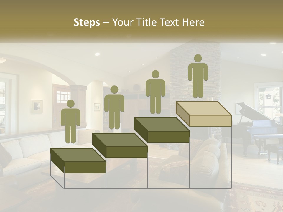 A Living Room Filled With Furniture And A Piano PowerPoint Template