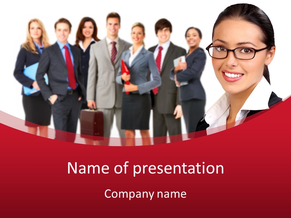 A Group Of Business People Standing In Front Of A White Background PowerPoint Template