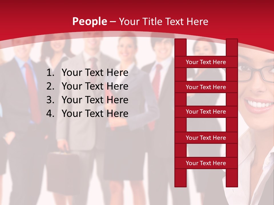 A Group Of Business People Standing In Front Of A White Background PowerPoint Template