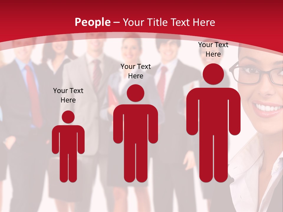 A Group Of Business People Standing In Front Of A White Background PowerPoint Template