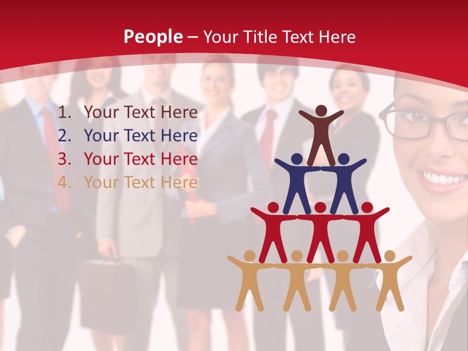 A Group Of Business People Standing In Front Of A White Background PowerPoint Template