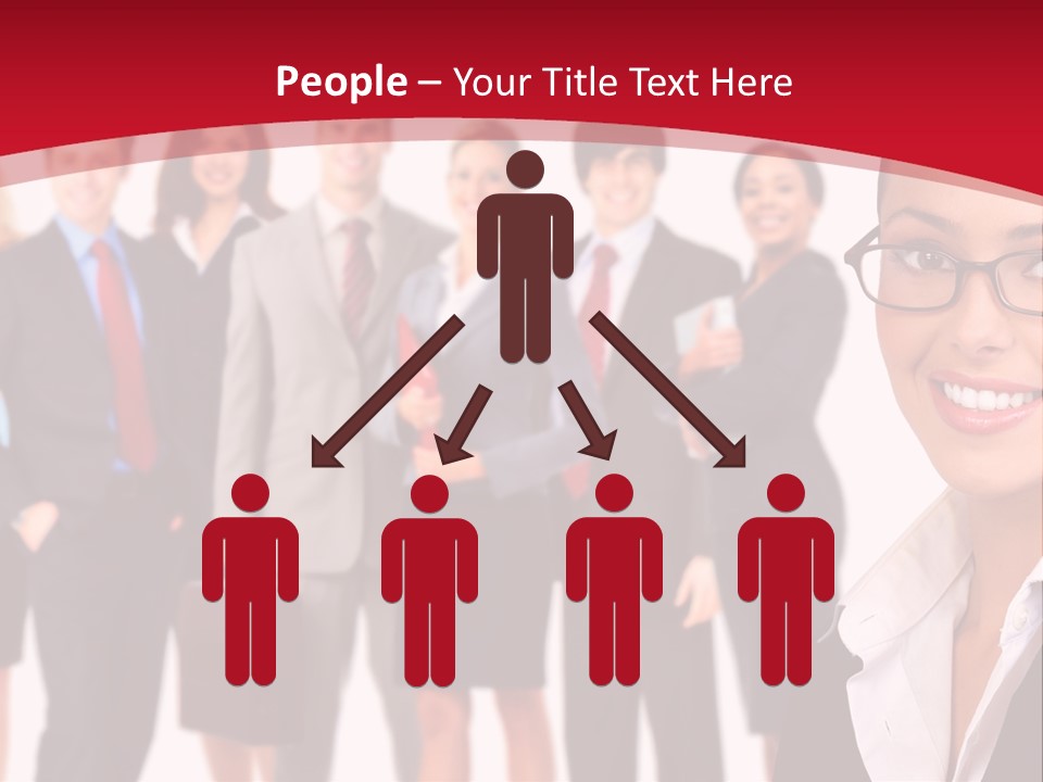 A Group Of Business People Standing In Front Of A White Background PowerPoint Template