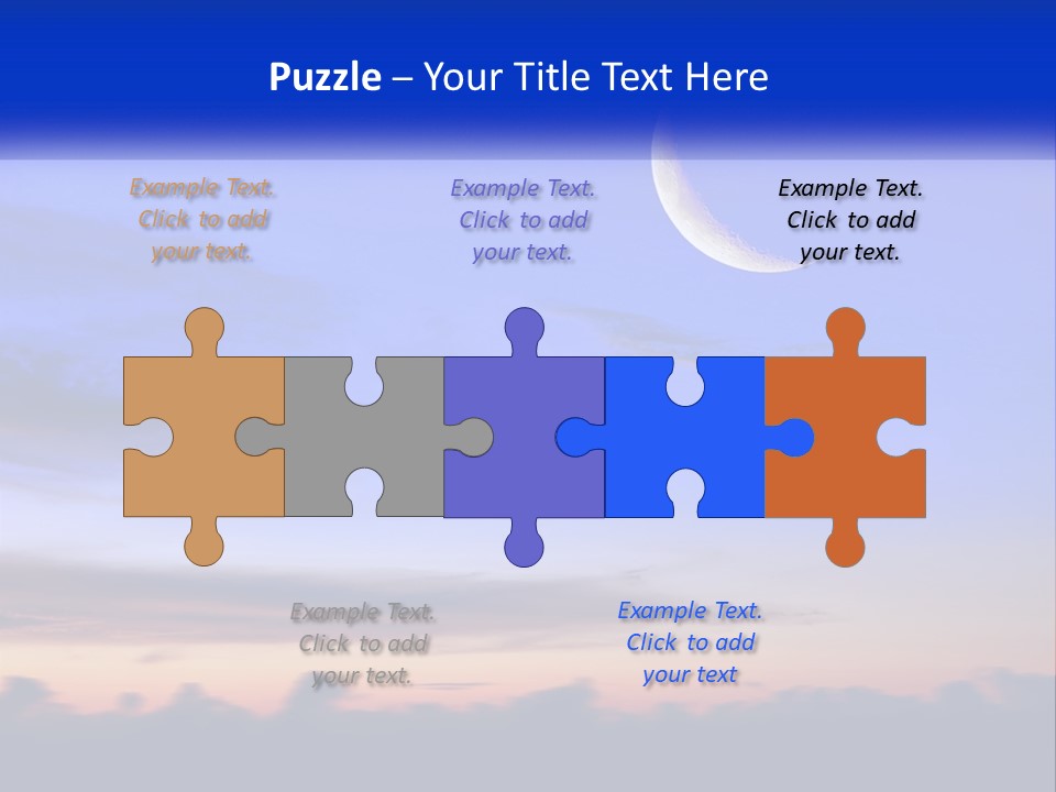 A Blue Sky With A Half Moon In The Middle Of It PowerPoint Template