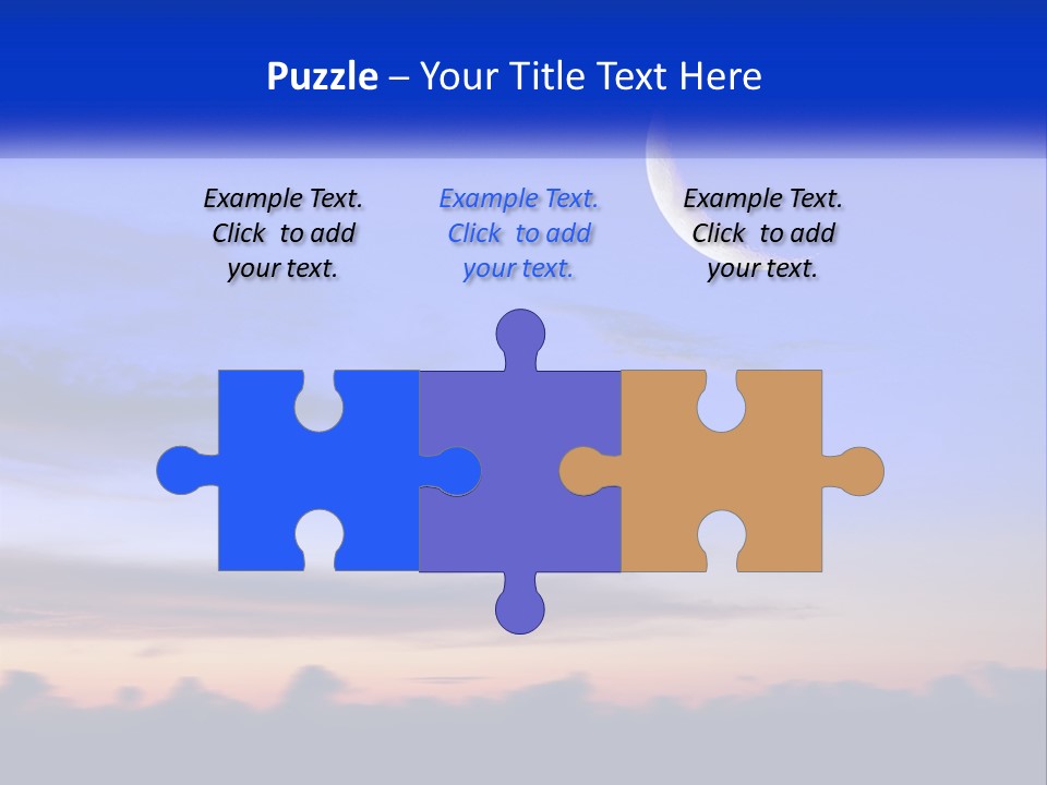 A Blue Sky With A Half Moon In The Middle Of It PowerPoint Template