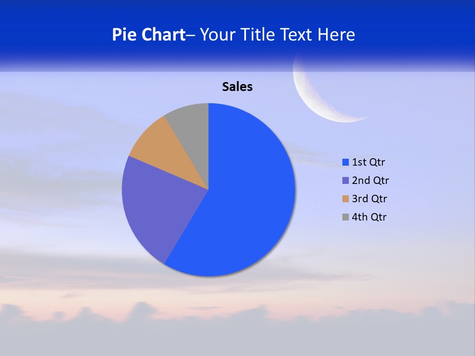 A Blue Sky With A Half Moon In The Middle Of It PowerPoint Template