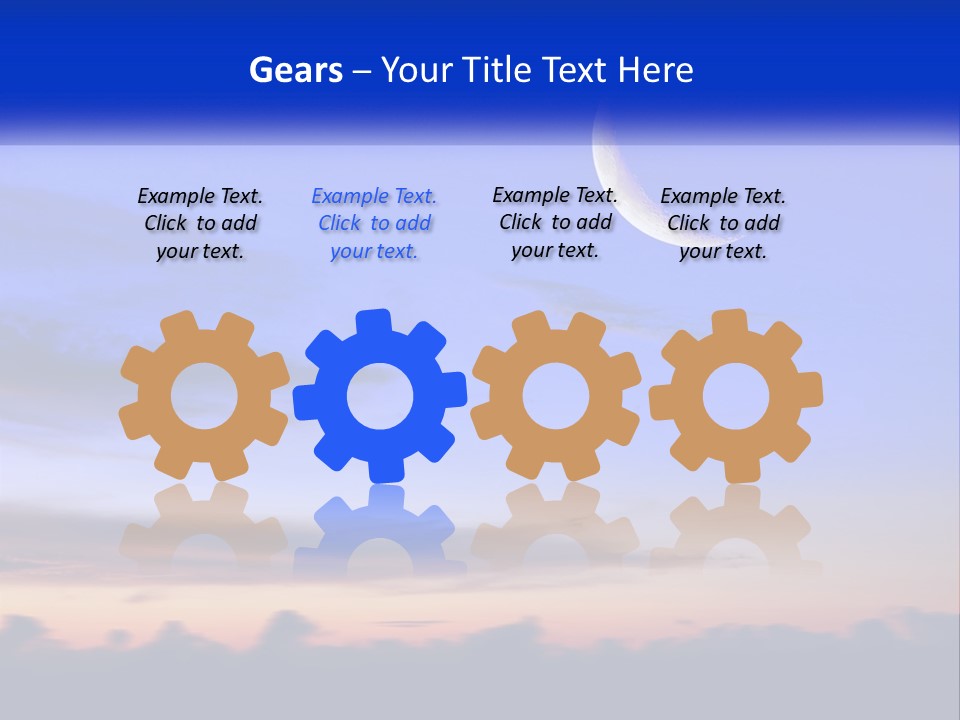 A Blue Sky With A Half Moon In The Middle Of It PowerPoint Template