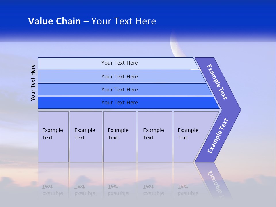 A Blue Sky With A Half Moon In The Middle Of It PowerPoint Template