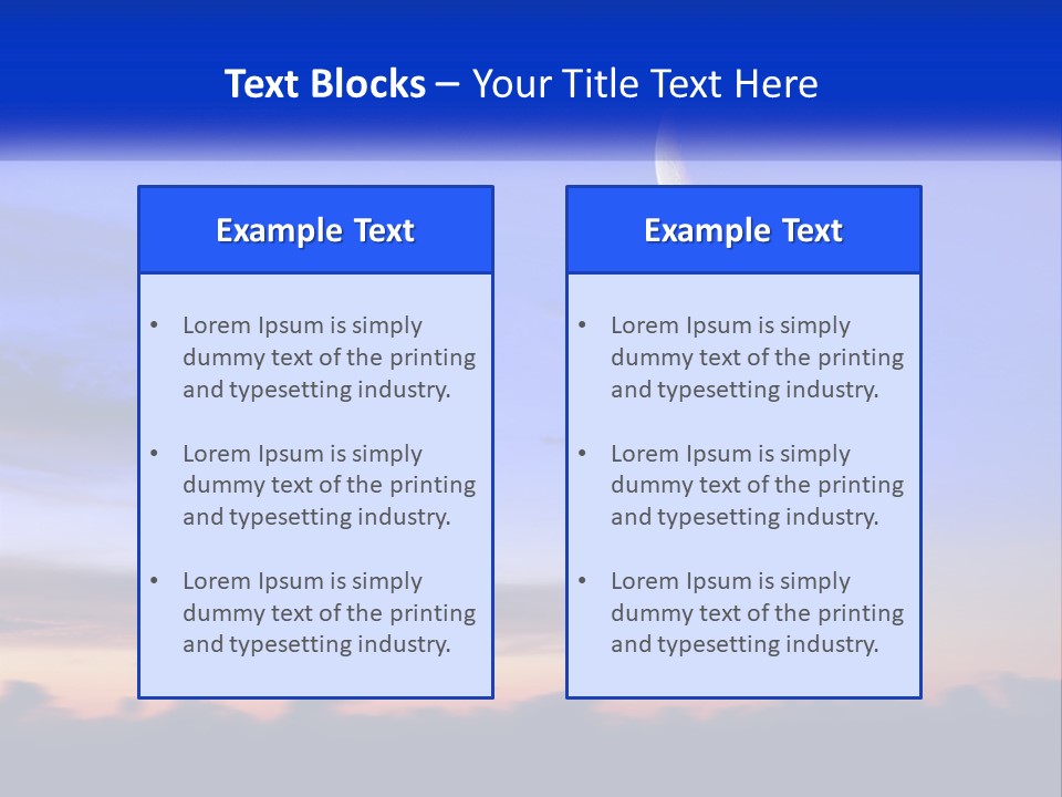 A Blue Sky With A Half Moon In The Middle Of It PowerPoint Template