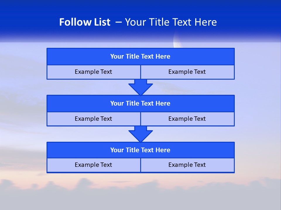 A Blue Sky With A Half Moon In The Middle Of It PowerPoint Template