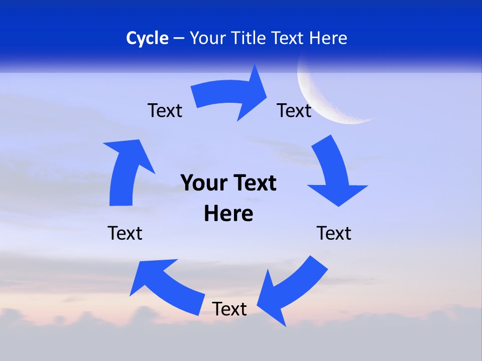 A Blue Sky With A Half Moon In The Middle Of It PowerPoint Template