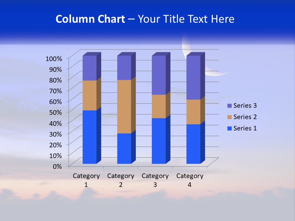A Blue Sky With A Half Moon In The Middle Of It PowerPoint Template