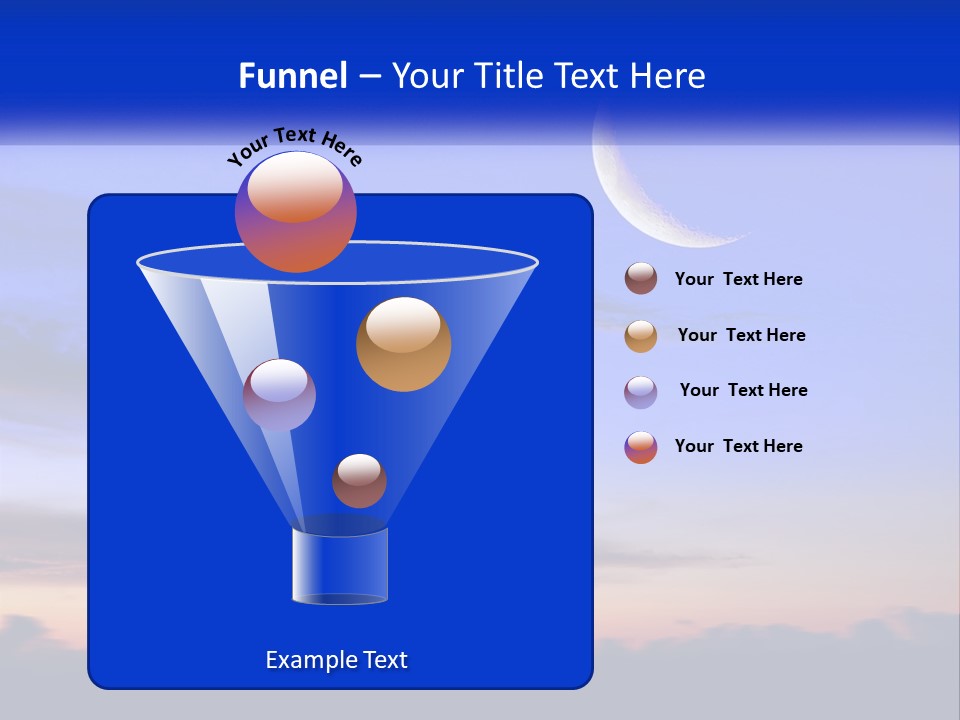 A Blue Sky With A Half Moon In The Middle Of It PowerPoint Template