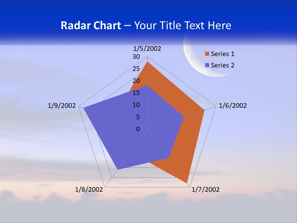 A Blue Sky With A Half Moon In The Middle Of It PowerPoint Template