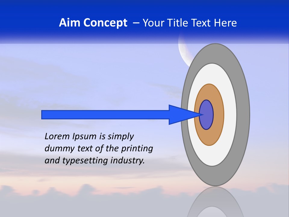 A Blue Sky With A Half Moon In The Middle Of It PowerPoint Template