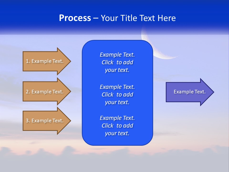 A Blue Sky With A Half Moon In The Middle Of It PowerPoint Template