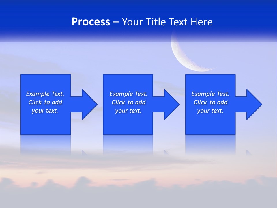 A Blue Sky With A Half Moon In The Middle Of It PowerPoint Template