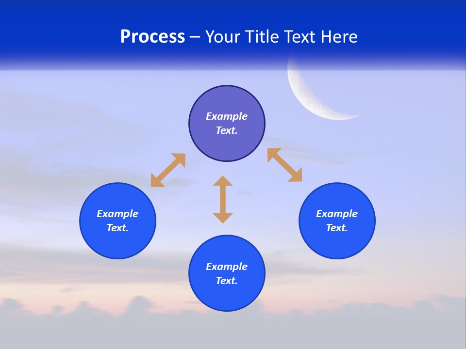 A Blue Sky With A Half Moon In The Middle Of It PowerPoint Template