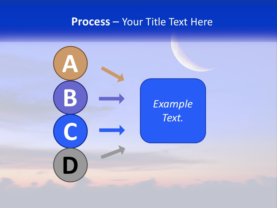 A Blue Sky With A Half Moon In The Middle Of It PowerPoint Template