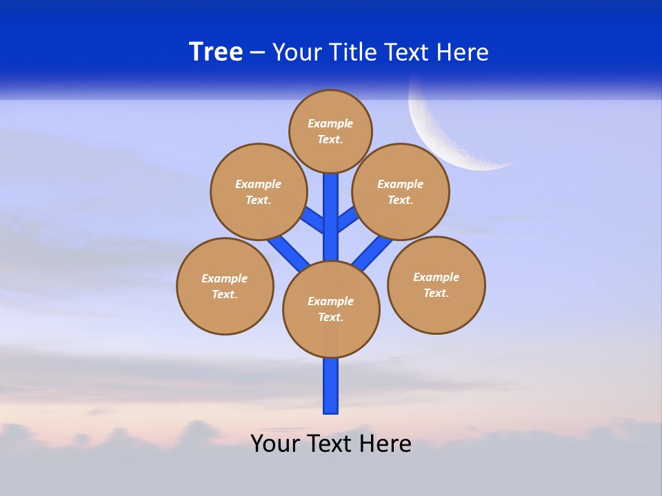 A Blue Sky With A Half Moon In The Middle Of It PowerPoint Template