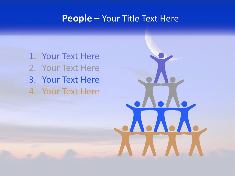 A Blue Sky With A Half Moon In The Middle Of It PowerPoint Template