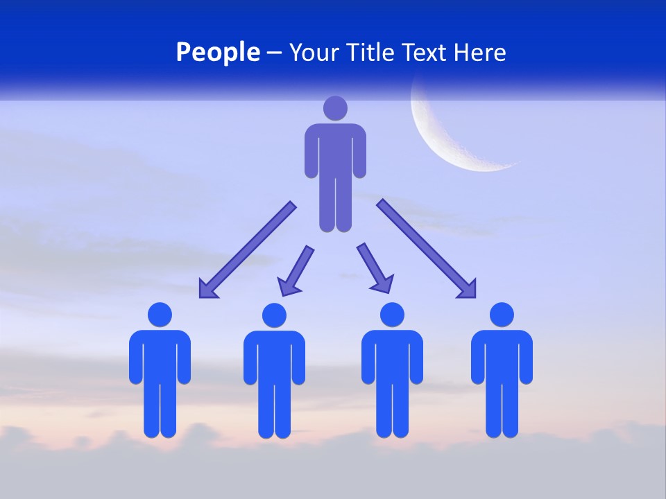 A Blue Sky With A Half Moon In The Middle Of It PowerPoint Template