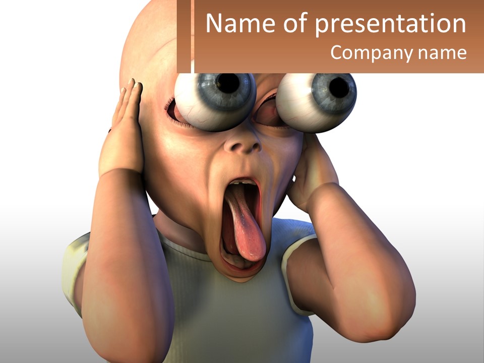 A Cartoon Character Holding His Head With His Hands PowerPoint Template