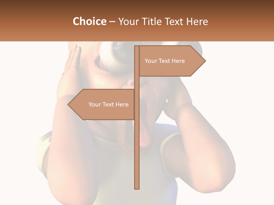 A Cartoon Character Holding His Head With His Hands PowerPoint Template