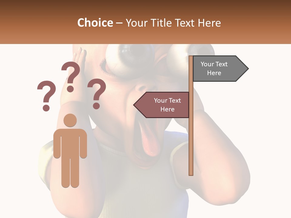 A Cartoon Character Holding His Head With His Hands PowerPoint Template