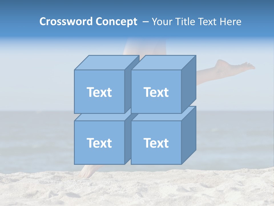 A Woman Running On The Beach With Her Feet In The Sand PowerPoint Template