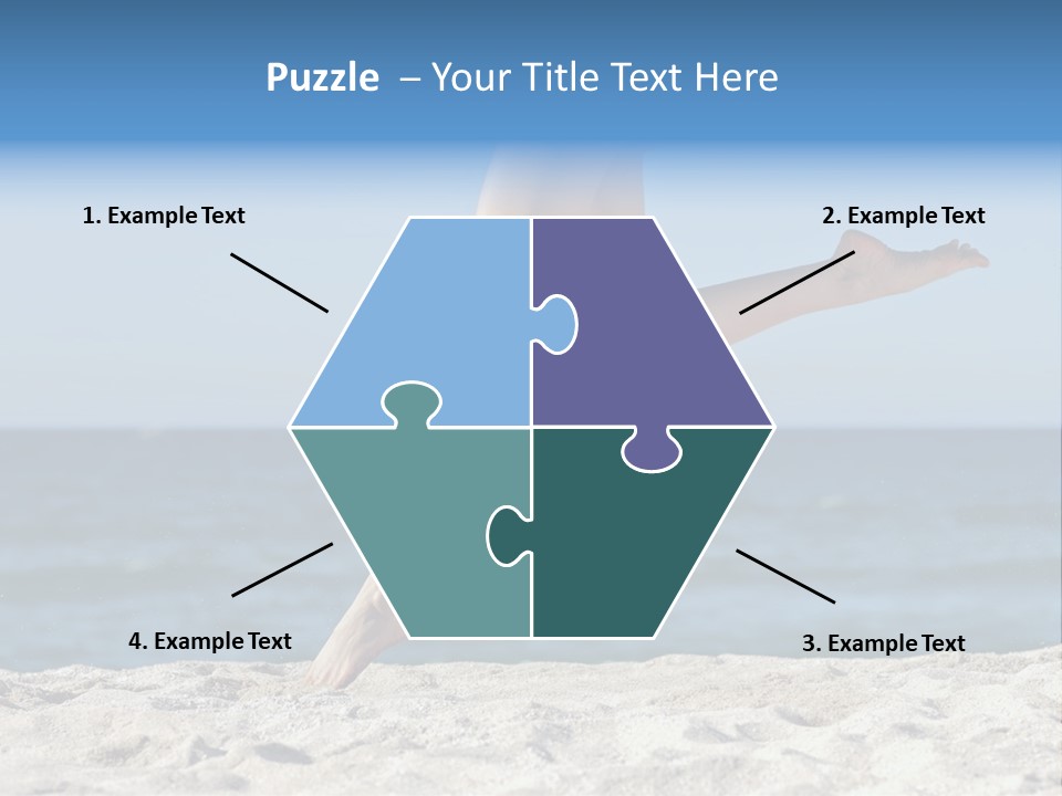 A Woman Running On The Beach With Her Feet In The Sand PowerPoint Template