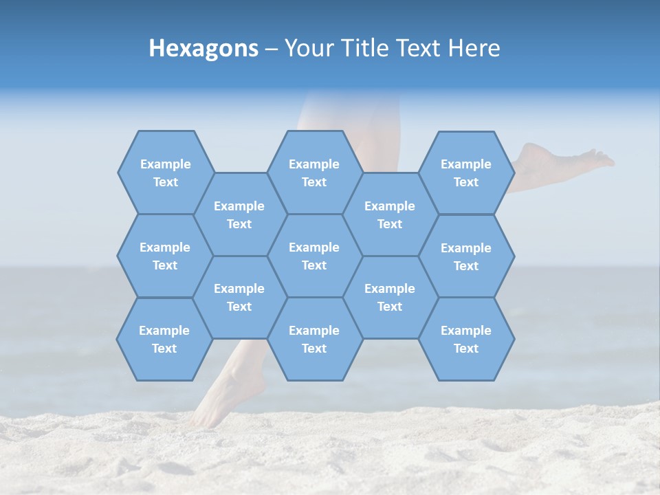 A Woman Running On The Beach With Her Feet In The Sand PowerPoint Template