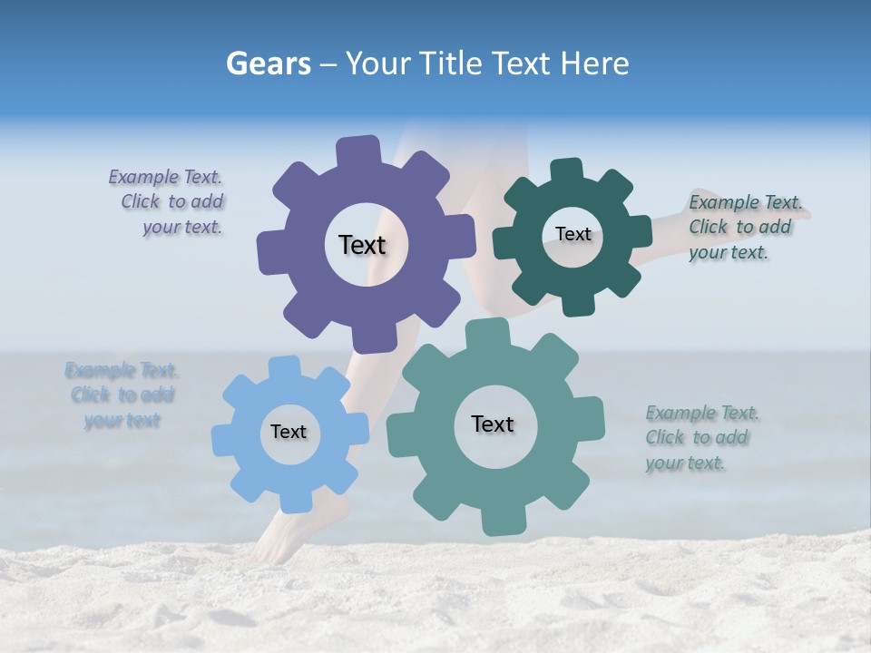 A Woman Running On The Beach With Her Feet In The Sand PowerPoint Template