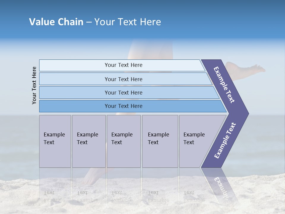 A Woman Running On The Beach With Her Feet In The Sand PowerPoint Template