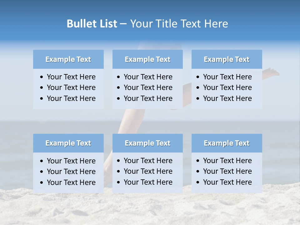 A Woman Running On The Beach With Her Feet In The Sand PowerPoint Template